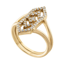 Load image into Gallery viewer, Gianna Chevron Ring with Diamonds