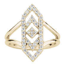Load image into Gallery viewer, Gianna Chevron Ring with Diamonds