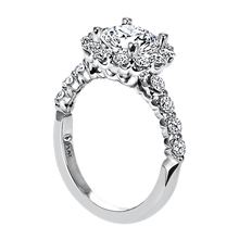 Load image into Gallery viewer, Platinum "Royal Prong" Diamond Halo With Diamond Sides Engagement Ring(center stone not included) - from Holsten Jewelers