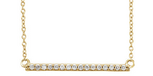 Load image into Gallery viewer, 14K Gold Diamond Bar Necklace