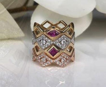 Load image into Gallery viewer, Lucia Single Stone Marquise Stacking Band with Rhodolite Garnet