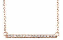 Load image into Gallery viewer, 14K Gold Diamond Bar Necklace