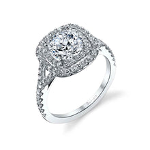 Load image into Gallery viewer, 14k White Gold Double Diamond Halo Engagement Mounting(center stone not included) - from Holsten Jewelers