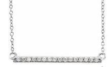 Load image into Gallery viewer, 14K Gold Diamond Bar Necklace