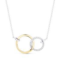 Load image into Gallery viewer, 14k Yellow and White Interlocking Circles Pendant
