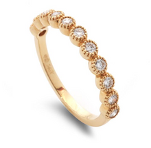Load image into Gallery viewer, 14k Beaded Bezel Wedding Band

