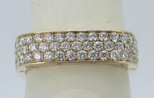 Load image into Gallery viewer, 14k Yellow Gold Three Row Diamond Ring - from Holsten Jewelers
