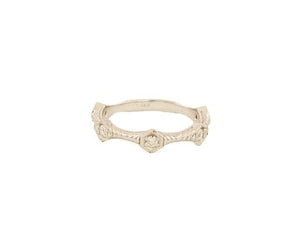 14k Diamond And Fluted Bar Stacking Ring