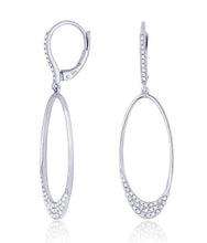 Load image into Gallery viewer, 14k White Gold Oval Diamond Dangle Earrings - from Holsten Jewelers
