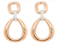 Load image into Gallery viewer, 14k Rose and White Gold Dangle Diamond Earrings - from Holsten Jewelers
