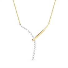 Load image into Gallery viewer, 14k Yellow and White Gold Diamond Curved Necklace - from Holsten Jewelers
