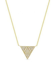 Load image into Gallery viewer, 14k Yellow Gold Triangular Diamond Pendant - from Holsten Jewelers
