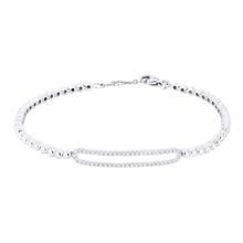 Load image into Gallery viewer, 14k White Gold Open Diamond Bar Bracelet - from Holsten Jewelers
