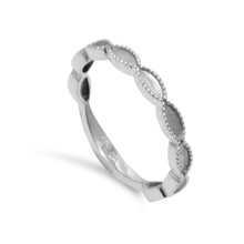 Load image into Gallery viewer, 14k White Gold Bubble Milgrain Stacking Ring - from Holsten Jewelers
