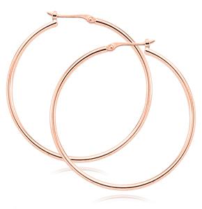 14K Rose Gold 1.5X30mm Hoop Earrings