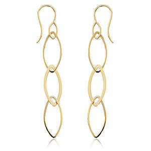 14K Linked Marquise Drop Earrings