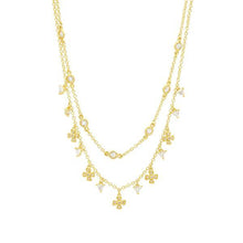 Load image into Gallery viewer, Frieda Rothman Sterling Silver Gold Plated Harmony Double Strand Short Necklace - from Holsten Jewelers
