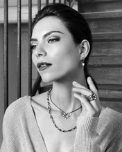 Load image into Gallery viewer, Frieda Rothman Sterling Silver Industrial Finish Single Pearl Drop Earrings - from Holsten Jewelers

