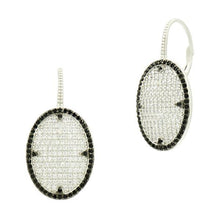 Load image into Gallery viewer, Frieda Rothman Sterling Silver Industrial Finish Pavé Dangle Earrings - from Holsten Jewelers
