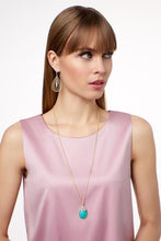 Load image into Gallery viewer, Frieda Rothman Fleur Bloom Empire Turquoise Teardrop Pendant Necklace - from Holsten Jewelers
