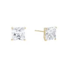 Load image into Gallery viewer, 14K 4MM Princess Cut CZ Earrings
