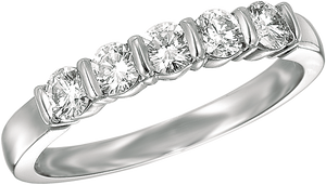 Platinum Diamond Bar Set Wedding Band