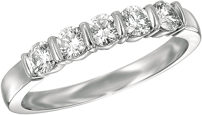 Platinum Diamond Bar Set Wedding Band
