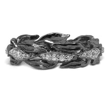 Load image into Gallery viewer, Laurel Ring with Diamonds in Black Rhodium Sterling Silver - from Holsten Jewelers
