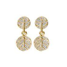 Load image into Gallery viewer, Michael Aram Botanical Leaf Pave Double Drop Earrings - from Holsten Jewelers
