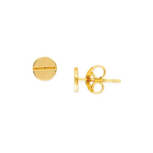 14k 6mm Round Screw Design Earrings