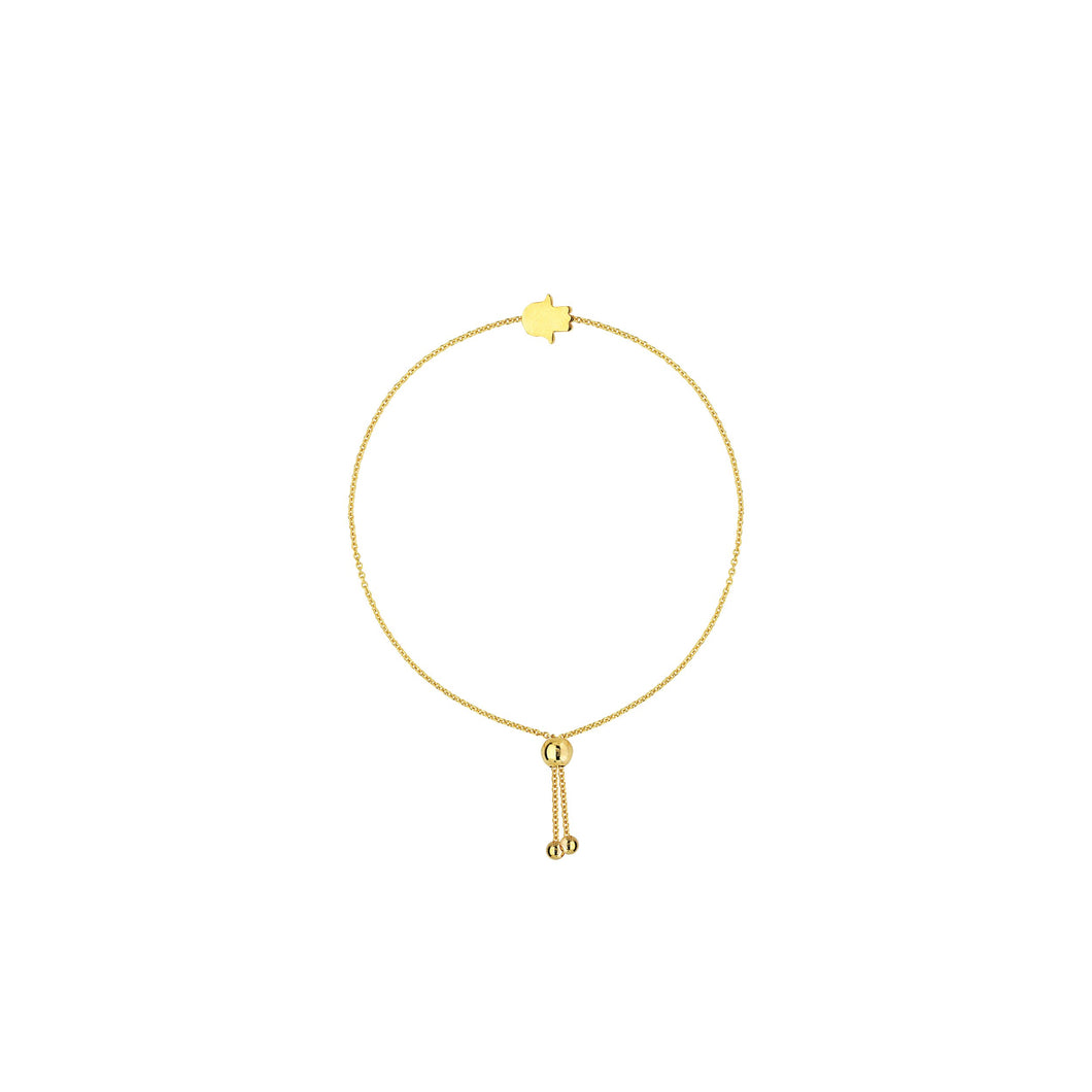 14k Mini Hamsa Bolo Ankle Bracelet