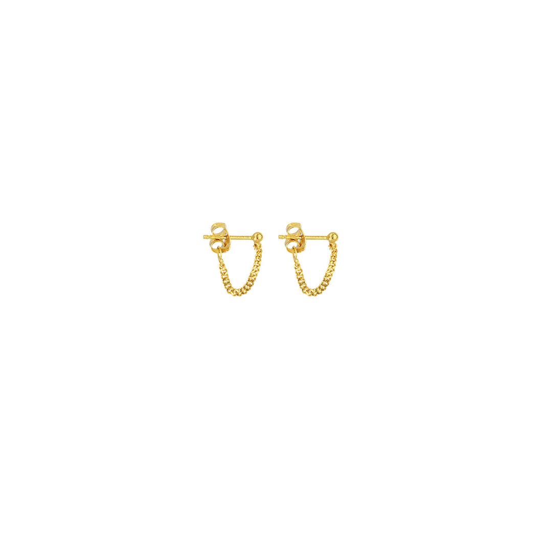 14k Curb 040 Front To Back Earrings