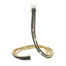 Load image into Gallery viewer, 14k White Gold Three Row  Diamond  Bracelet
