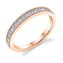 Load image into Gallery viewer, 14k White Gold Baguette Diamond Wedding Band
