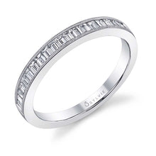 Load image into Gallery viewer, 14k White Gold Baguette Diamond Wedding Band
