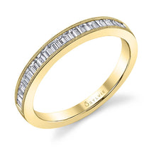 Load image into Gallery viewer, 14k White Gold Baguette Diamond Wedding Band
