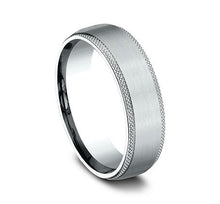 Load image into Gallery viewer, 14k White Gold Edge Comfort Fit Knurled Edge Wedding Band Size10 - from Holsten Jewelers
