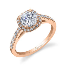 Load image into Gallery viewer, 14k White Gold Klara Cushion Shape Diamond Halo Engagement Ring (center stone not included)
