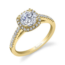 Load image into Gallery viewer, 14k White Gold Klara Cushion Shape Diamond Halo Engagement Ring (center stone not included)
