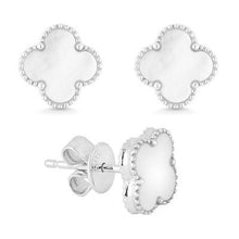 Load image into Gallery viewer, 14k Gold Mother of Pearl Flower Earrings
