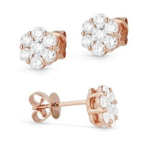 Load image into Gallery viewer, 14k White Gold Diamond Cluster Earrings
