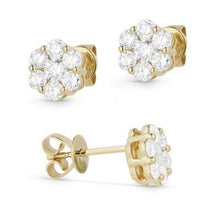 Load image into Gallery viewer, 14k White Gold Diamond Cluster Earrings
