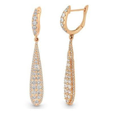 Load image into Gallery viewer, 14k Yellow Gold Diamond Dangle Earrings
