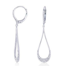 Load image into Gallery viewer, 14k Gold Diamond Pave Drop On Lever Back Earrings
