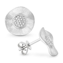 Load image into Gallery viewer, 14k Gold Wavy With Diamond Pave Earrings
