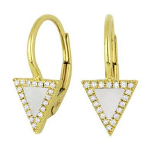 Load image into Gallery viewer, 14k Triangle Diamond On Lever-back Earrings
