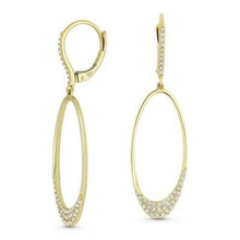 Load image into Gallery viewer, 14k White Gold Oval Diamond Dangle Earrings
