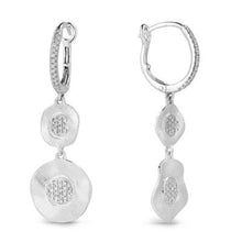 Load image into Gallery viewer, 14k Gold Wavy Dangle With  Dangling Wavy Diamond Earrings
