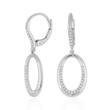 Load image into Gallery viewer, 14k Yellow Gold Oval Dangle Diamond Earrings
