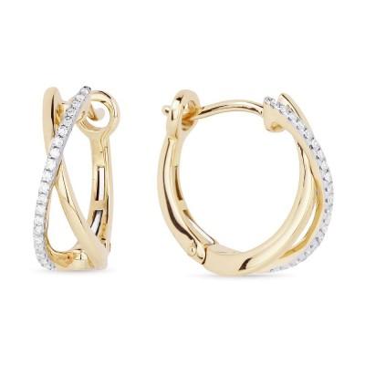14k Diamond Crisscross Hoop Earrings